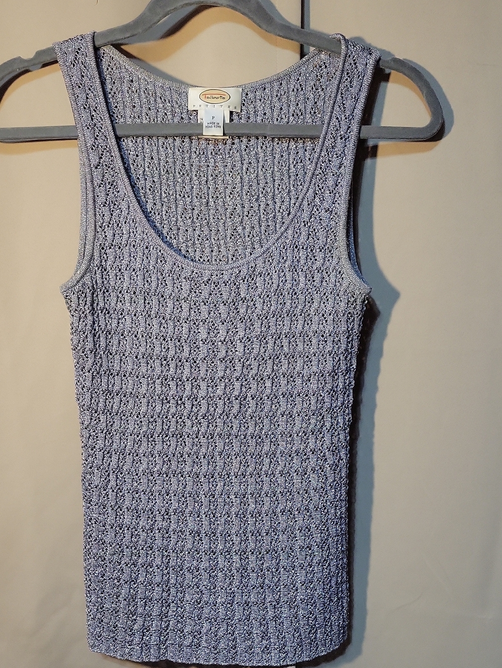 Talbots Gray Sparkle Knit Scoop Neck Tank